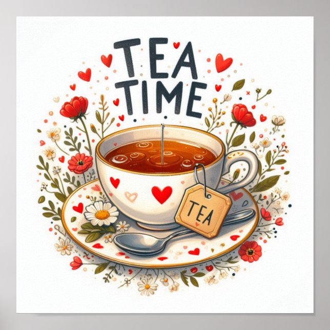 Póster Poster de tiempo de té (Frente)