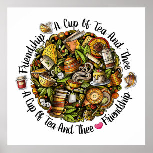 Póster Poster de tiempo de té