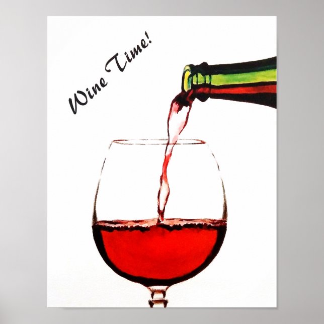 Póster Poster de tiempo de vino (Frente)