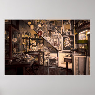 Póster poster de tienda de antigüedades