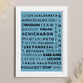 Póster Poster de Tipografía Azul y Negra de la Comida Fil