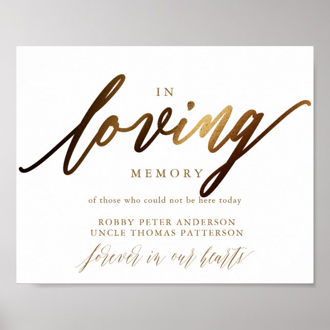 Póster Poster de tipografía con guión elegante de oro (Frente)