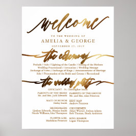 Póster Poster de tipografía con guión elegante de oro