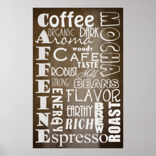 PÓSTER POSTER DE TIPOGRAFÍA DE CAFÉ