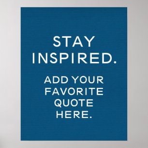 Póster Poster de tipografía personalizado, cita Inspirado
