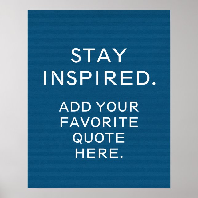 Póster Poster de tipografía personalizado, cita Inspirado (Frente)