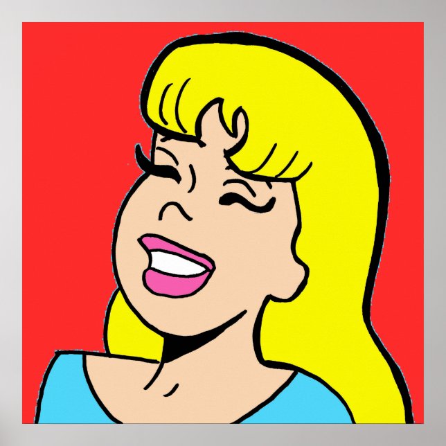 Póster Poster de tira cómica con bomba de rubia (Frente)