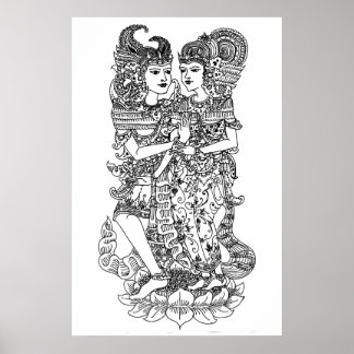 Póster poster de títeres de smara ratih wayang