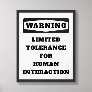 Póster Poster de tolerancia limitada de advertencia