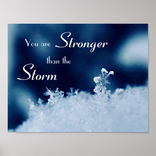 Póster Poster de tormenta de copo de nieve con motivación (Frente)