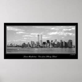 Póster Poster de Torres Gemelas Blancas y Negras