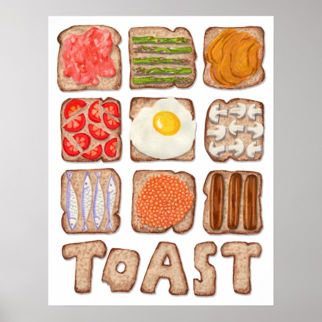 Póster Poster de tostadas de desayuno (Frente)