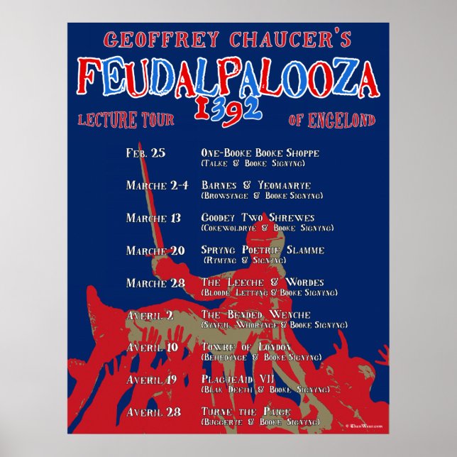 Póster Poster de Tour Chaucer 'Feudalpalooza' 1392 (Frente)