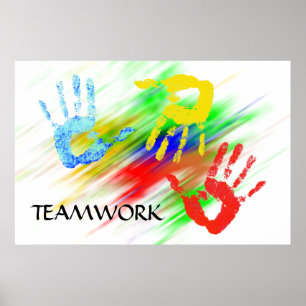 Póster Poster de trabajo en equipo