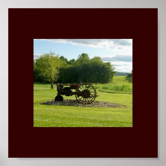 Póster Poster de Tractor Antiguo (Frente)