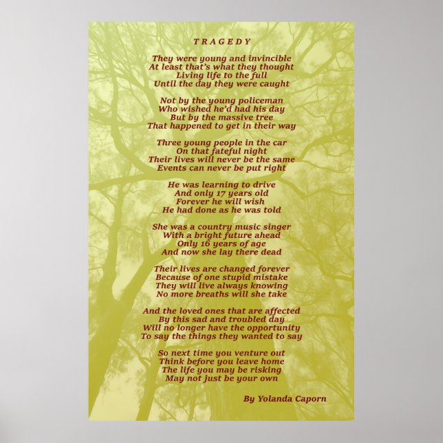 Póster Poster de tragedia (Frente)