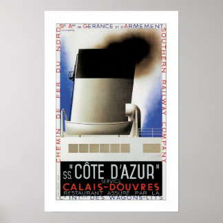 Póster Poster de transbordadores de canal Cote D'Azur