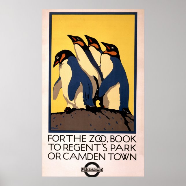 Póster Poster De Transporte En Metro Al Zoológico De Lond (Frente)
