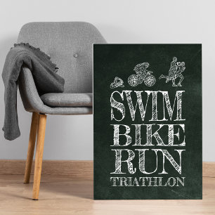 Póster Poster de travesía en bicicleta de natación Triath