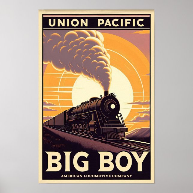 Póster Poster de tren de gran tamaño de Union Pacific Vin (Frente)