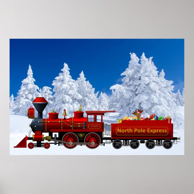 Póster poster de tren de navidades expresos del polo nort (Frente)
