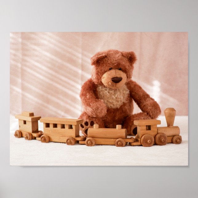 Póster Poster de Tren de Oso y Juguete de Plush (Frente)