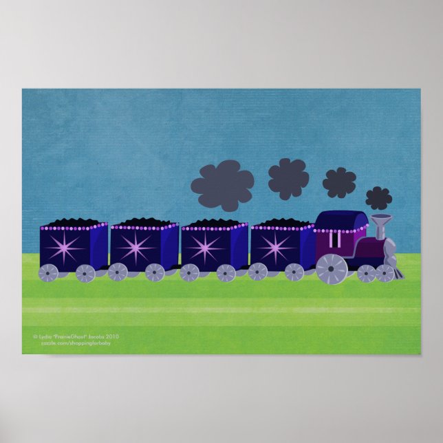 Póster Poster de tren Indigo y Purple Choo Choo (Frente)