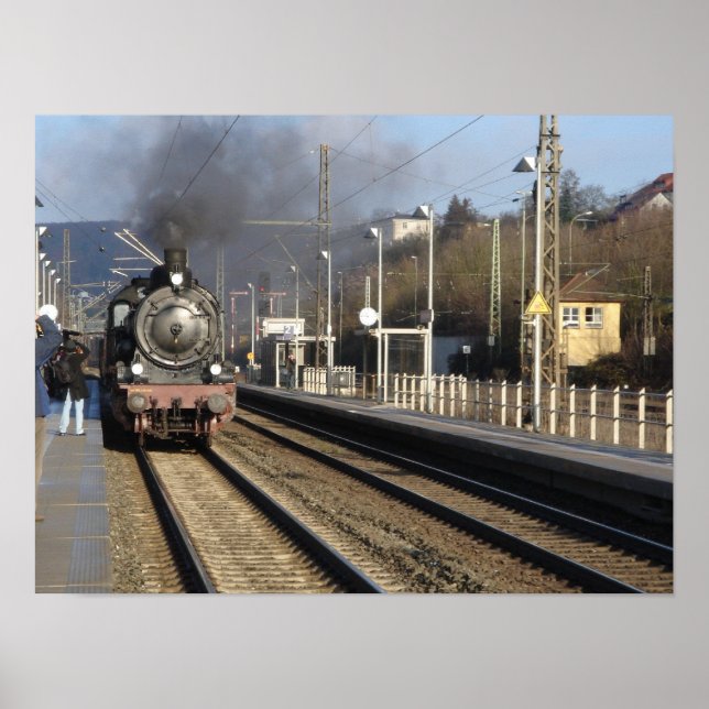 Póster Poster de trenes con motor de vapor (Frente)