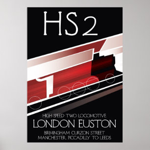 Póster POSTER de trenes de época HS2,
