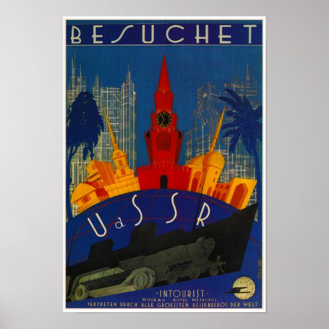 Póster POSTER de trenes de la URSS Besuchet (Frente)