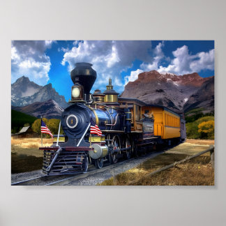 Póster Poster de trenes de las Montañas Rocosas