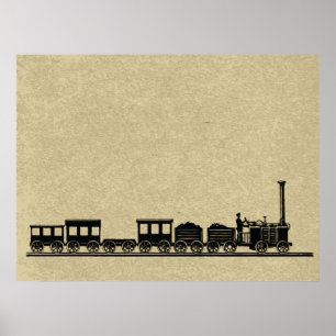 Póster Poster de trenes de Vintage