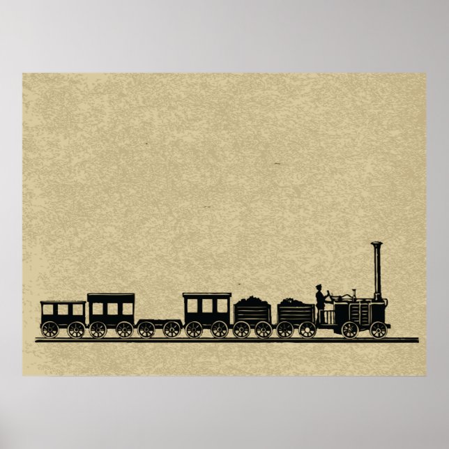 Póster Poster de trenes de Vintage (Frente)