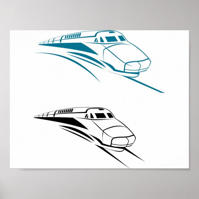 Póster Poster de trenes rápidos (Frente)