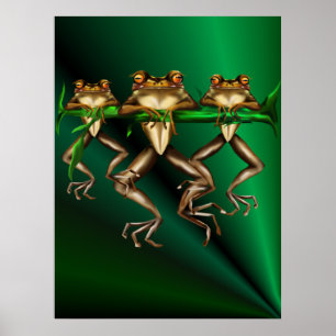 Póster Poster de tres ranas