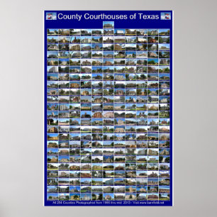 Póster Poster de Tribunales del Condado de Texas (vertica