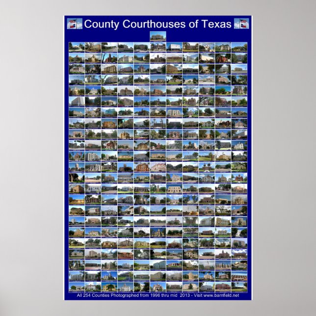 Póster Poster de Tribunales del Condado de Texas (vertica (Frente)