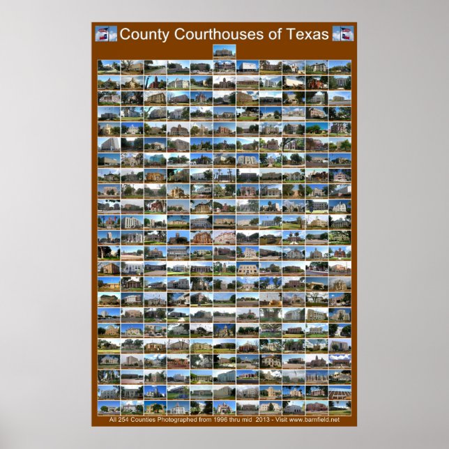 Póster Poster de Tribunales del Condado de Texas (vertica (Frente)