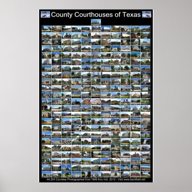 Póster Poster de Tribunales del Condado de Texas (vertica (Frente)