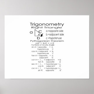 Póster Poster de trigonometría