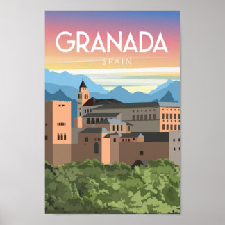 Póster Poster de trineo de españa granadina