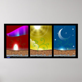 Póster Poster de triple paisaje