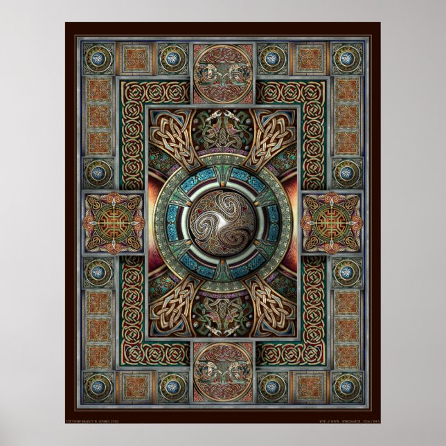 Póster Poster de Triskelion Mandala II (22x28") (Frente)