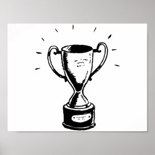 Póster Poster De Trofeo Blanco Y Negro