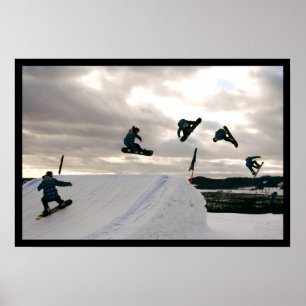 Póster Poster de trucos de Snowboard