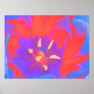 Póster Poster de tulipanes fluorescentes