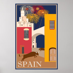 Póster Poster de Turismo de Viajes de España Vintage