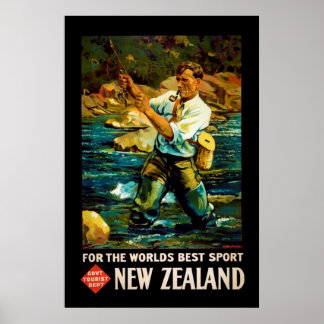 Póster Poster de turismo deportivo de Nueva Zelanda de 19