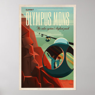 Póster Poster de turismo SpaceX Mars / Olympus Mons