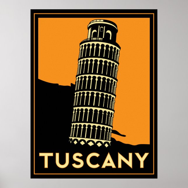 Póster poster de tuscanía italy art deco retro (Frente)